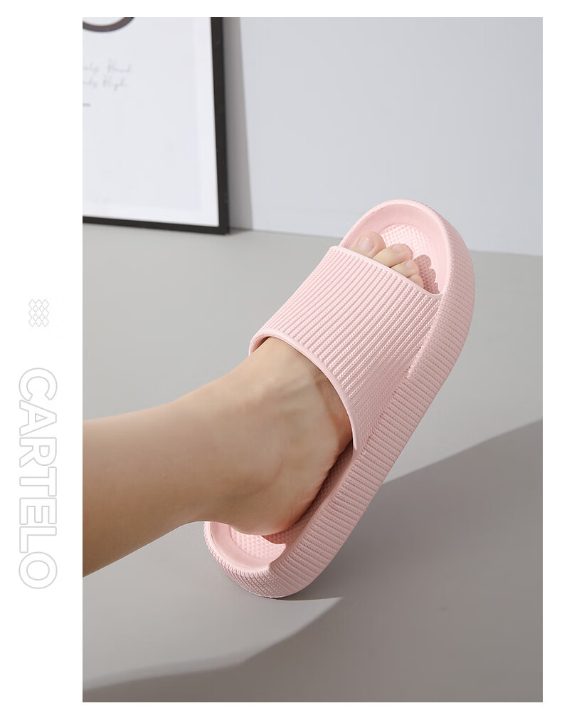 CARTELO Women's Slippers Home Bathroom Indoor Outdoor Soft Sole Shower Sandals Pink 36-37 1606 5