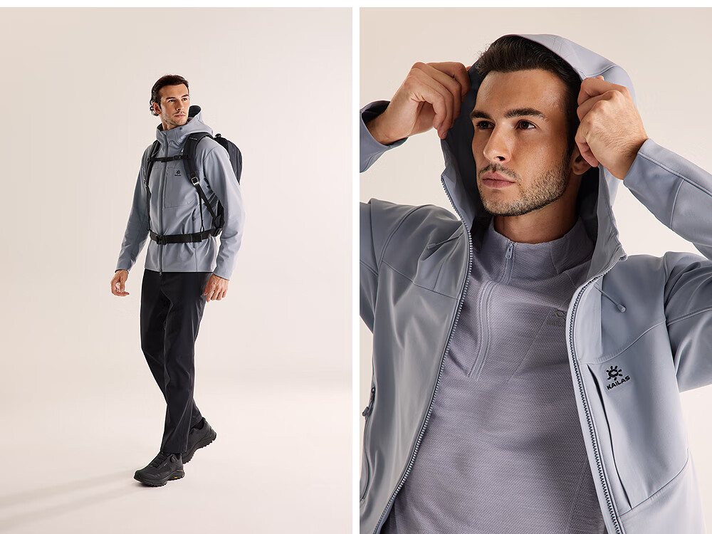 KAILAS M8 IC Hooded Softshell Jacket Men Fleece Warm Breathable Stretch Durable Windproof Hiking Coat Autumn Winter 7