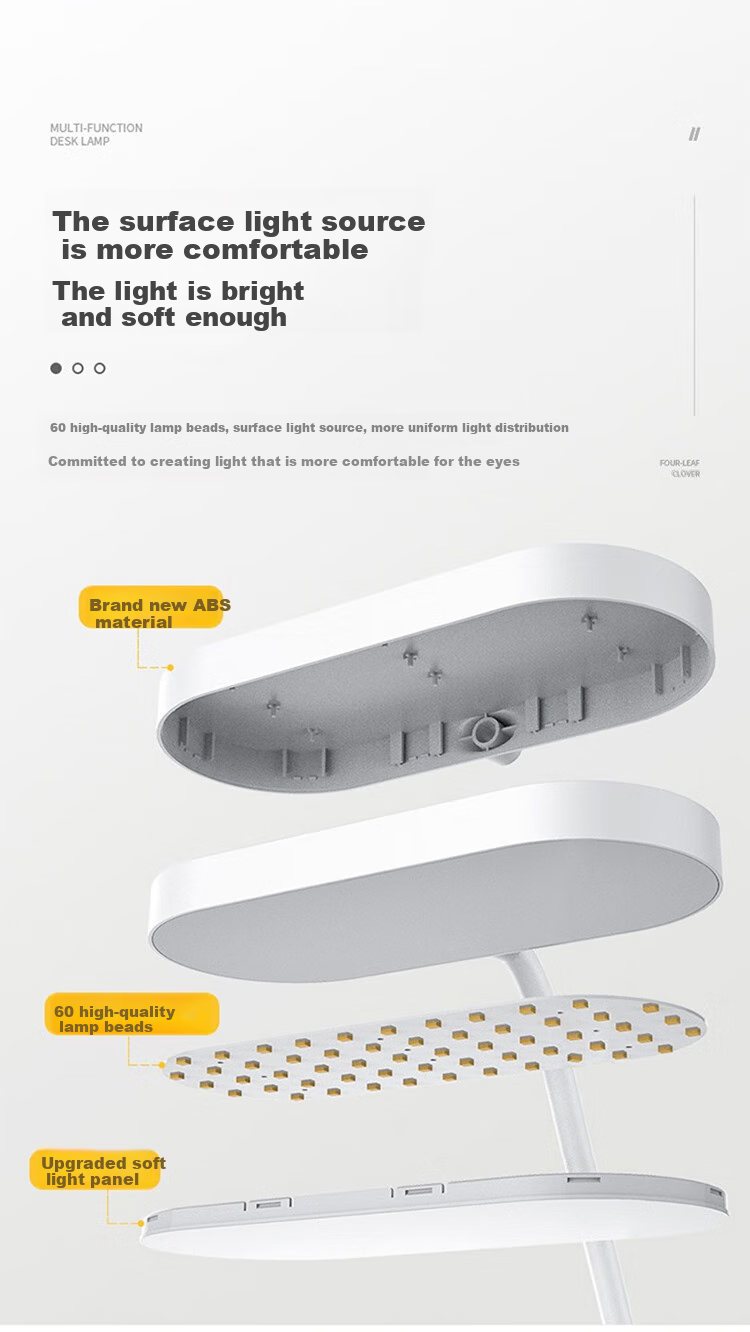 Midea AAAA-Grade Children's Eye Protection Lamp, Student Full Desk Clip-On Street Light, Full Spectrum Desk Lamp, Borderless M3, 60cm 4