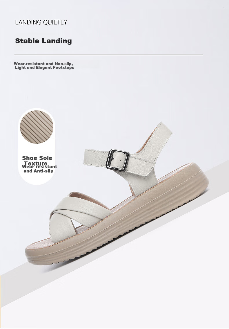 RED DRAGONFLY Mom's Sandals for Women, Summer Middle-Aged And Elderly Beach Shoes, Flat Soft-Soled Women's Slippers WTK245571 Beige 35 5