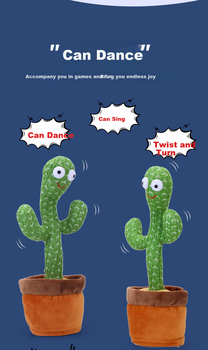 Babamama Cactus Toy for Babies And Toddlers: Dancing And Talking Cactus Doll with Repeating And Waving Functions 5