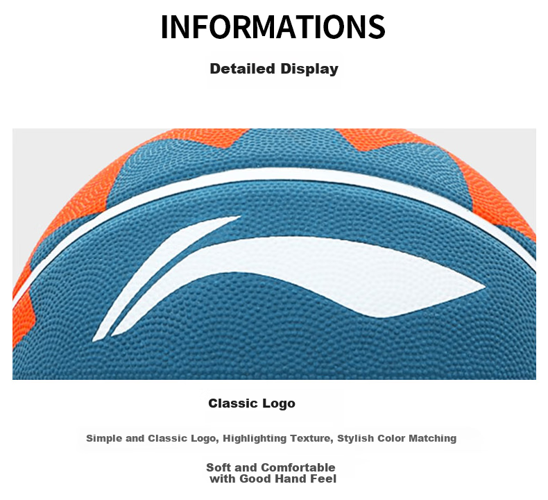 Li-Ning Basketball for Indoor And Outdoor Use on Cement Courts And Rubber Surfaces, Size 7 Basketball LBQK697-2 17