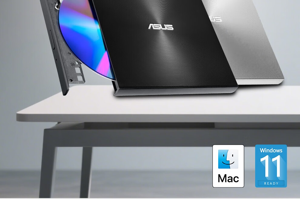 ASUS 8X USB 2.0 External DVD Writer Portable Optical Drive Black (Compatible with Apple System/SDRW-08U7C-U) 1