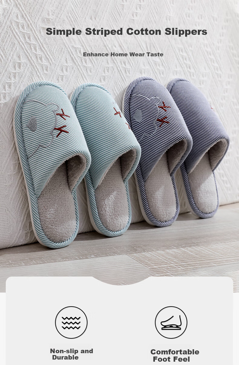 GUOLUOFEI Spring And Summer All-Season Slippers for Men, Indoor Home Use Women's Slippers, Navy Blue, Size 40-41 1
