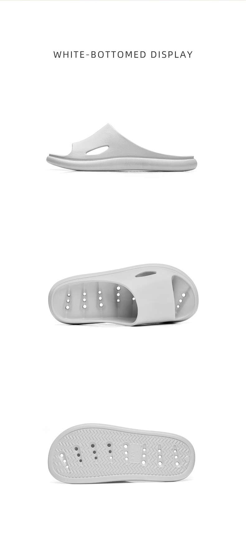 LURAD Men's Bathroom Slippers Indoor Shower Non-Slip Quick-Dry Couple Home Bath Water-Draining Grey Size 40-41 12