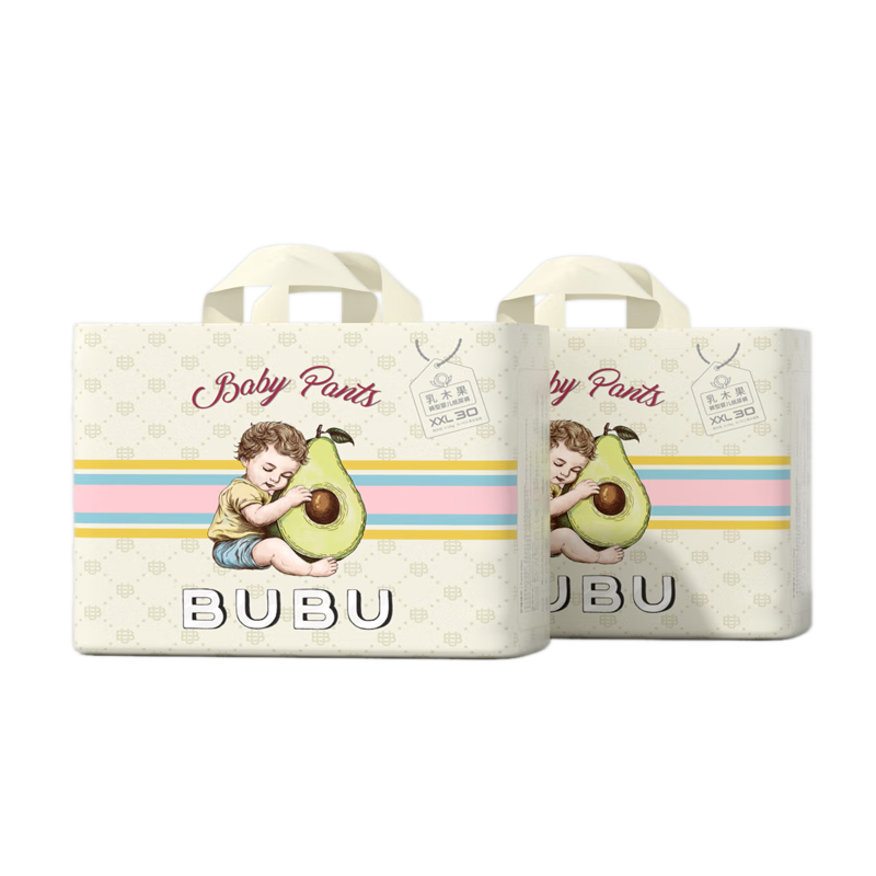 BUBU Shea Butter XXL Pull-Up Pants 60pcs (14-17KG) Breathable Ultra-Thin Toddler Diapers Baby Hip Protection Diapers