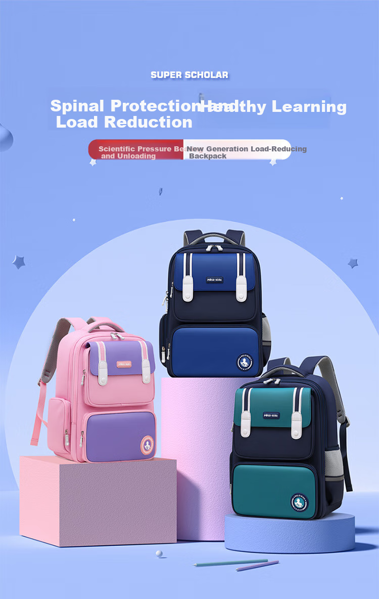 POLO Backpack for Primary School Students, Grades 1-3 And 6, Large Capacity Lightweight Reduced Burden Backpack for Boys And Girls 1