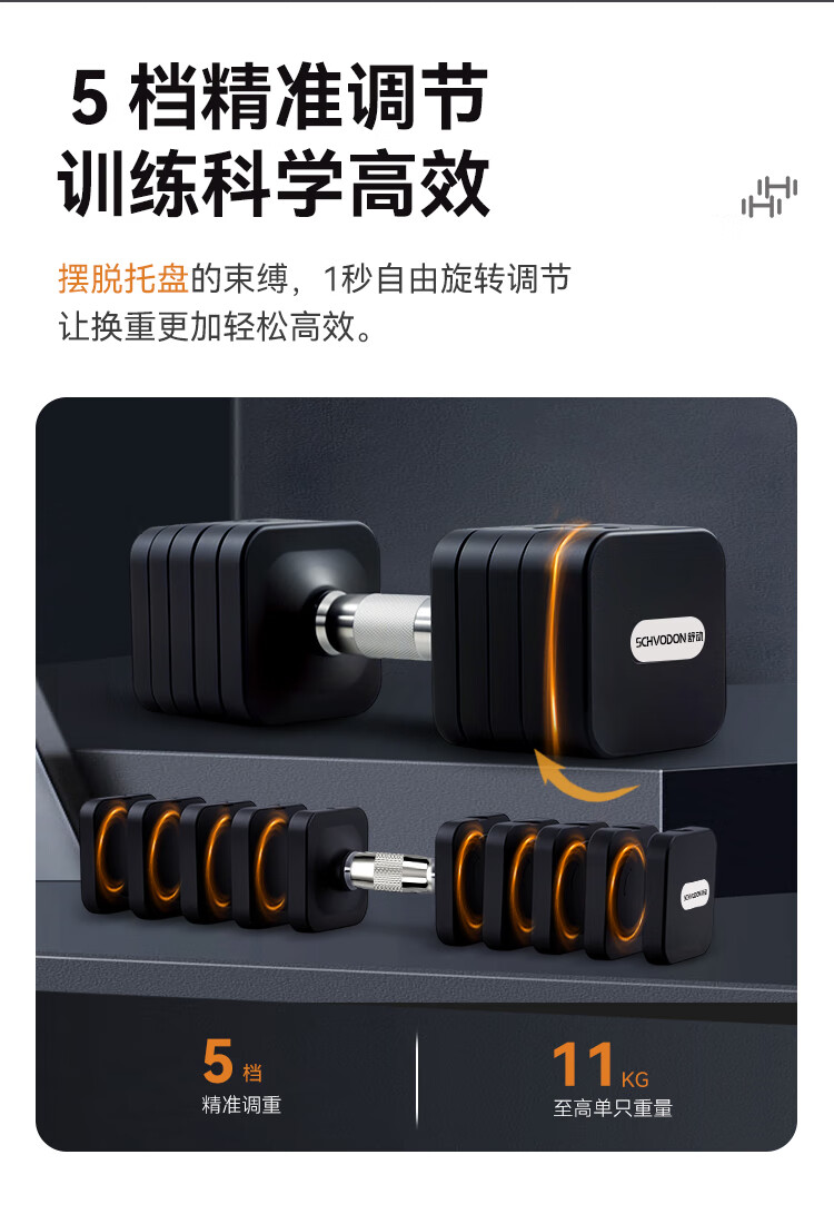 Schvodon Adjustable Dumbbells for Men Home Use Hardcore Fitness Equipment Strength Training 11kg x 2 2