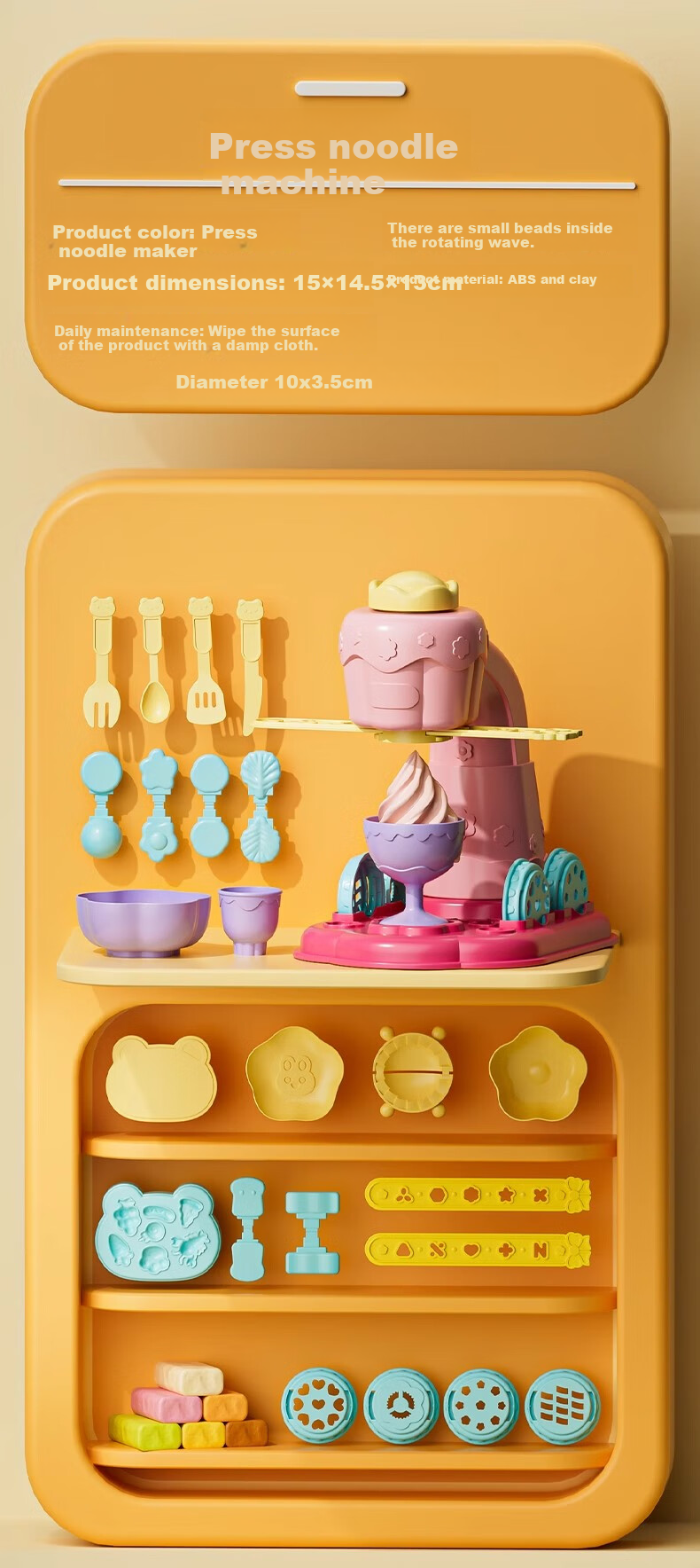 Beibeijia Playdough, Clay, Ice Cream Shop, Ice Cream Baby, Pretend Play, Toys for Girls Aged 3-6, Birthday Gift 5