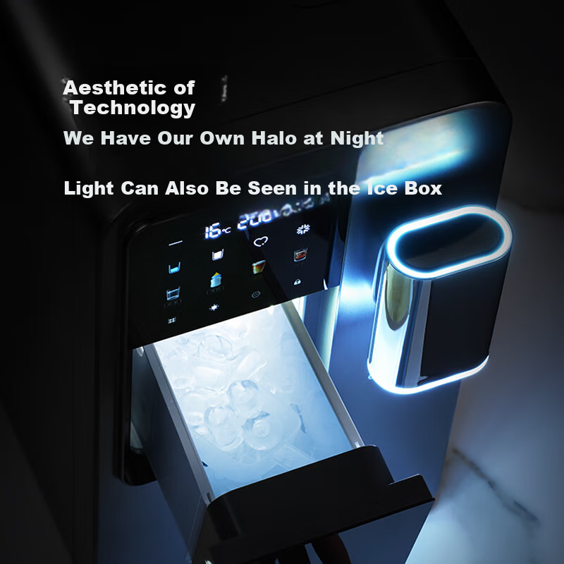 Unities Uwater M5 Ice Cube Countertop Water Dispenser, Instant Heating Home Use Bottle Warmer, Material Direct Drinking Machine, Ice Maker, Pipeline Machine, Water Dispenser, Deep Space Gray