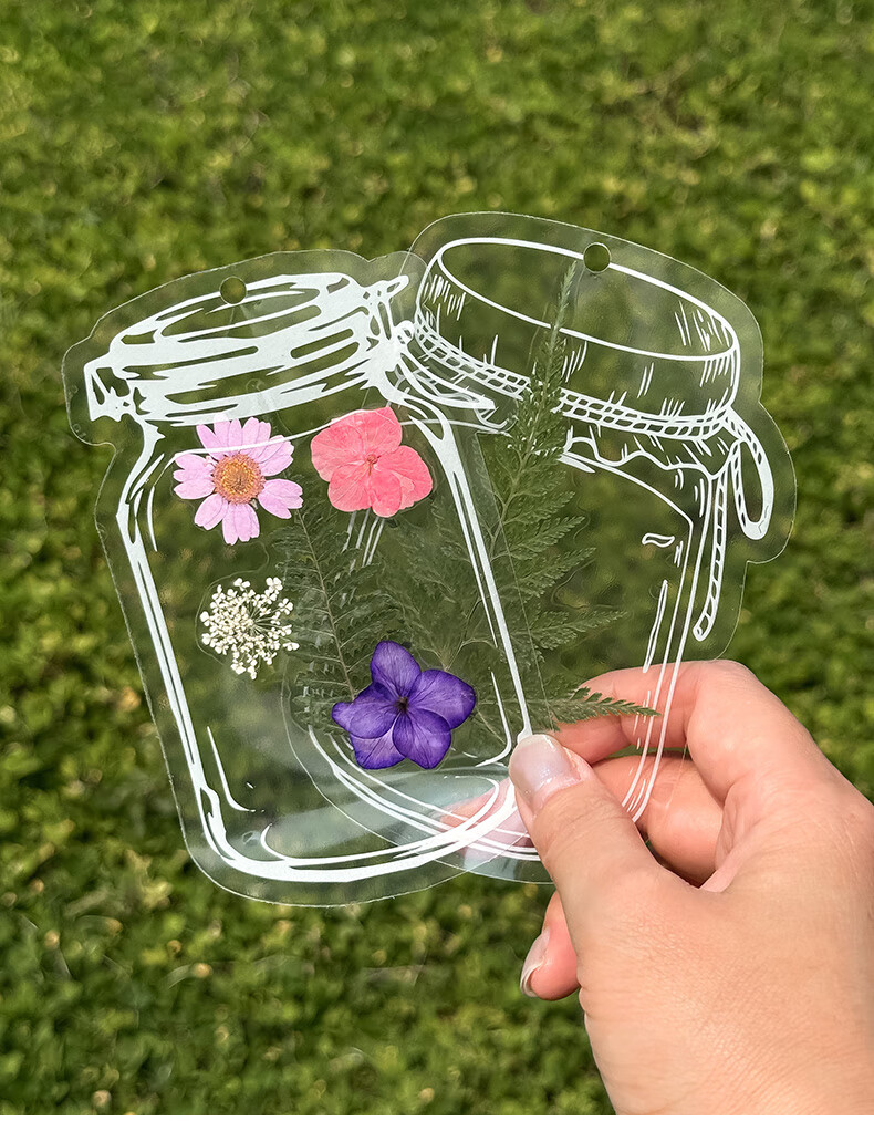 Tianse Transparent Dried Flower Bookmarks Handmade DIY Material Kit Leaf Specimen Laminated Plant Pressed Petals Back to School Set 20 Sheets TS-6132 29