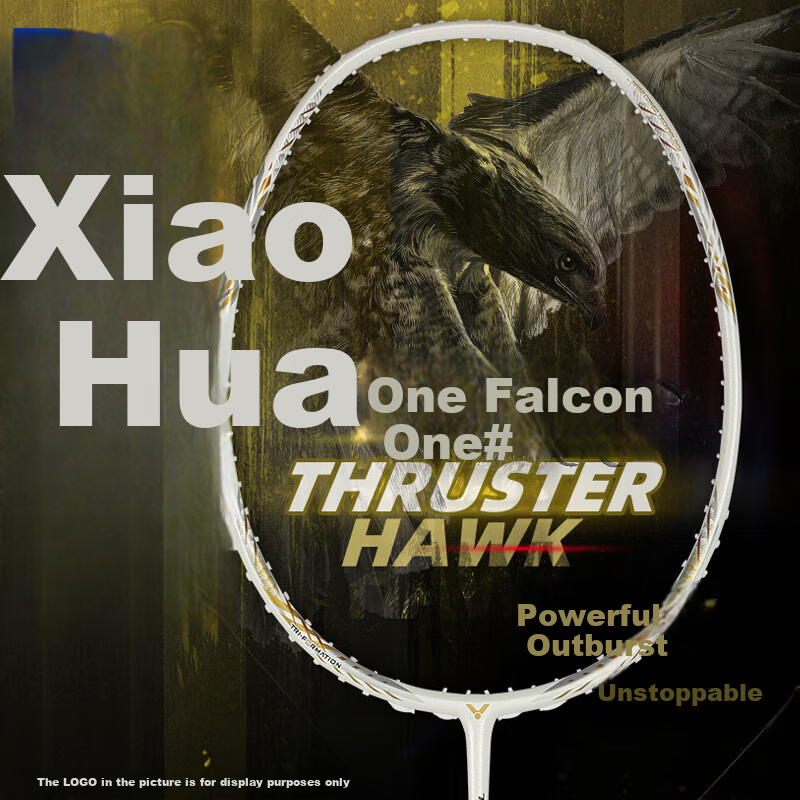 Бадминтонная ракетка VICTOR Little Falcon TK-HAWK, углеродное волокно, 4U, преднатянутая 25 фунтов, с лентой для ручки, белая