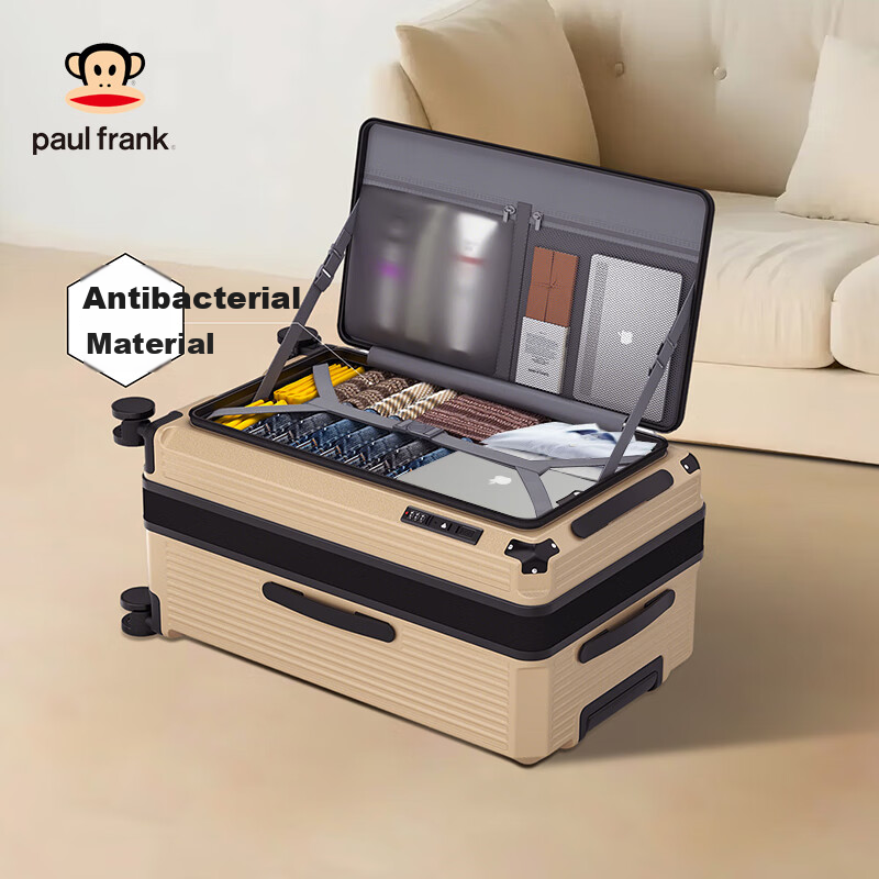 Чемодан Paul Frank, большой, 28 дюймов, с передним открытием и кодовым замком, расширяемый, для путешествий