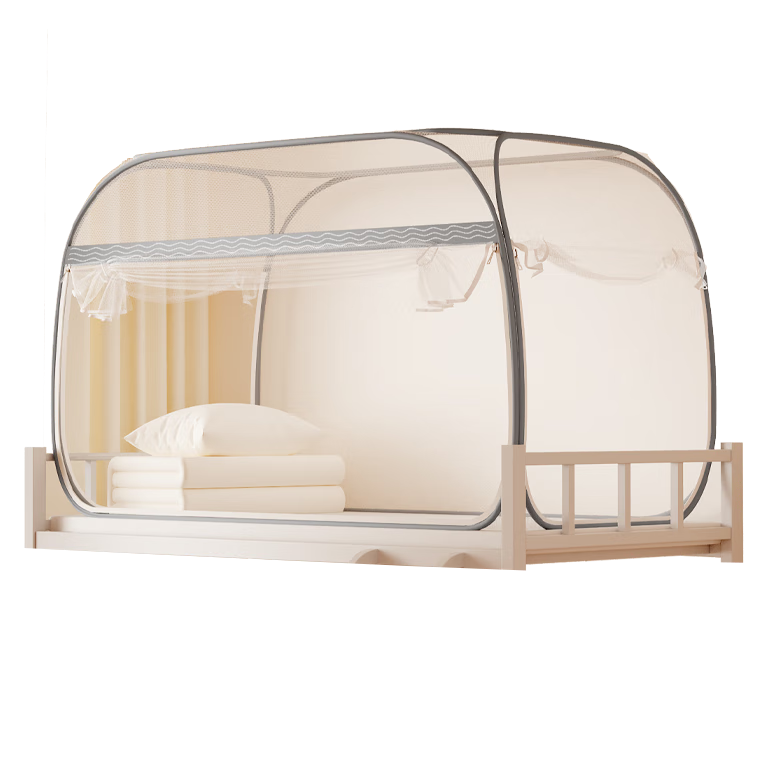 Cottonfaith No-Installation Student Dormitory Mongolian Tent Home Anti-Fall Mosquito Net with Three Doors, Suitable for Bunk Beds 0.9*1.9m