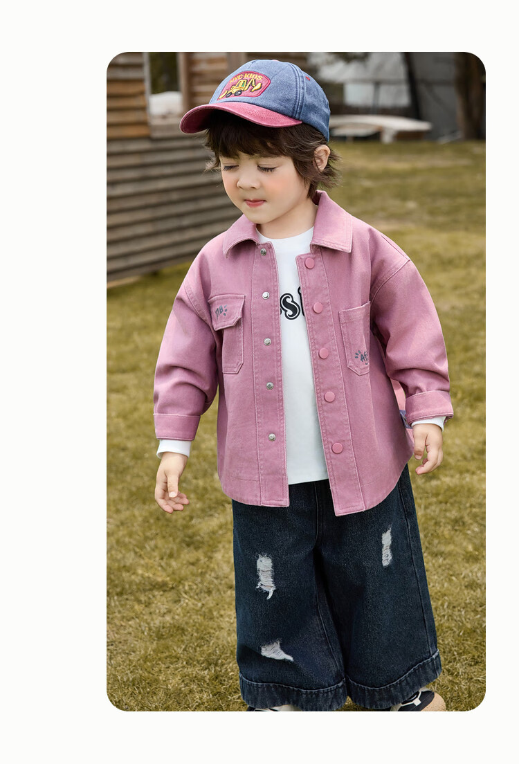 ASK JUNIOR Kids' Spring Jacket Toddler Vintage Washed Green Long Sleeve Shirt Boys 130 4