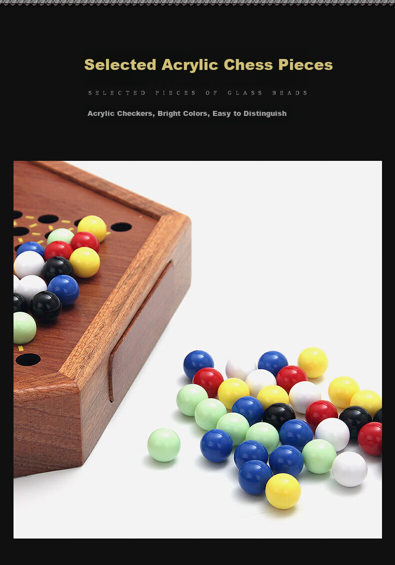 Huasheng Acrylic Checkers Board Set for Travel (60 Checkers + 12 Spare Pieces), Father's Day Gift 2