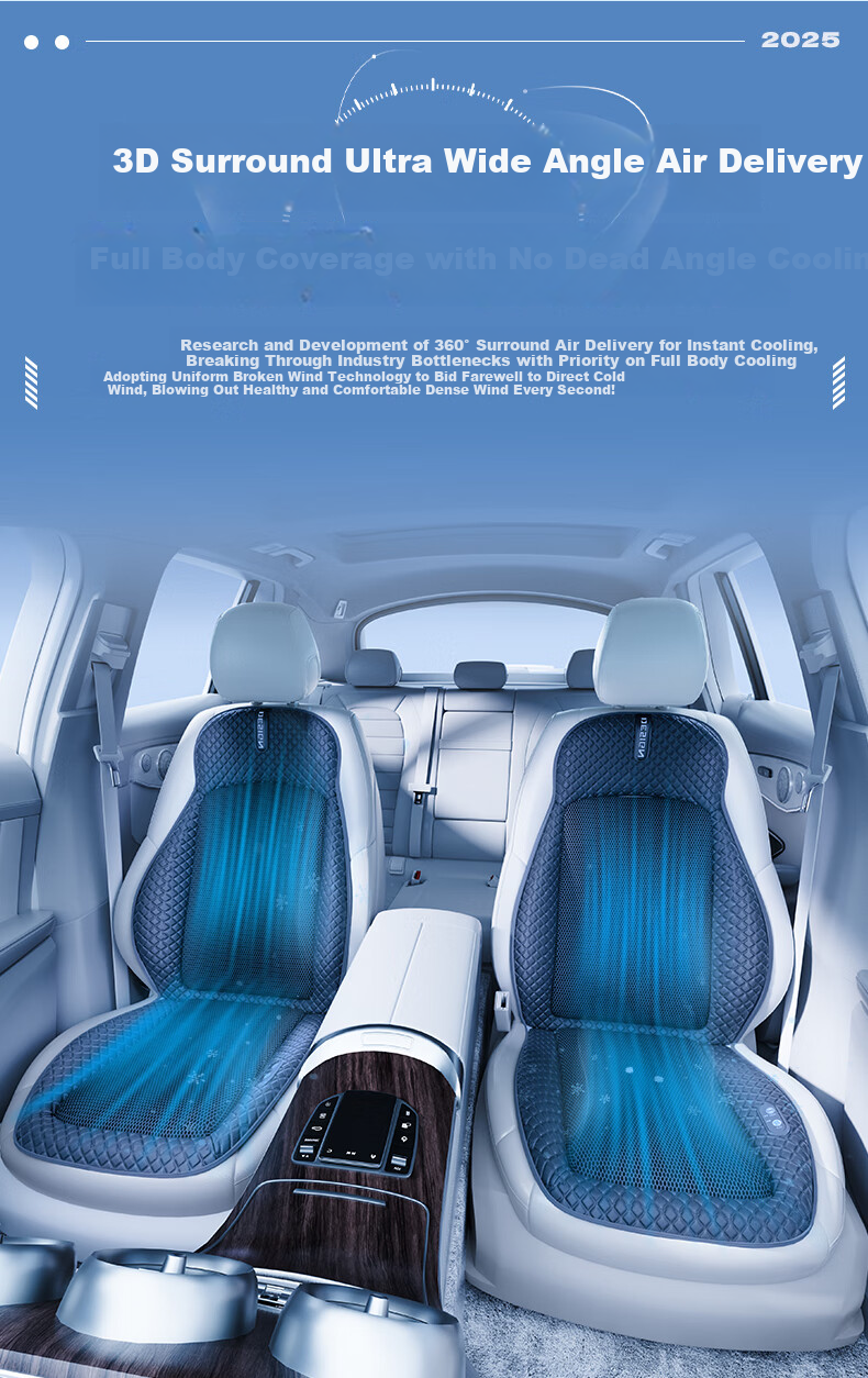 RATHBONE Car Seat Cushion, Ventilated Cooling Fan, Summer Breathable Ice Silk Cool Pad, Temperature-Reducing Seat Cover, Sedan with Fa 10