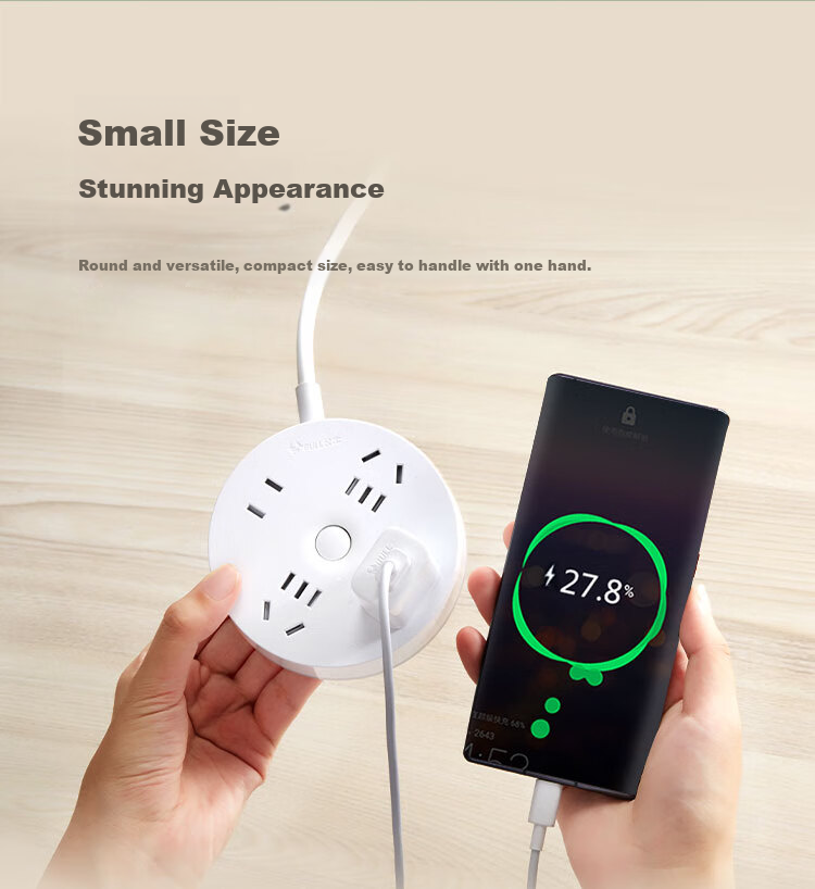 BULL Power Strip / Extension Cord / Surge Protector / Multi-Outlet Strip / Power Bar with Round Socket, 3 USB Ports + 3 Outlets with Master Switch, 1.8 Meters, Zhuyu Pink, GN-R203U 5