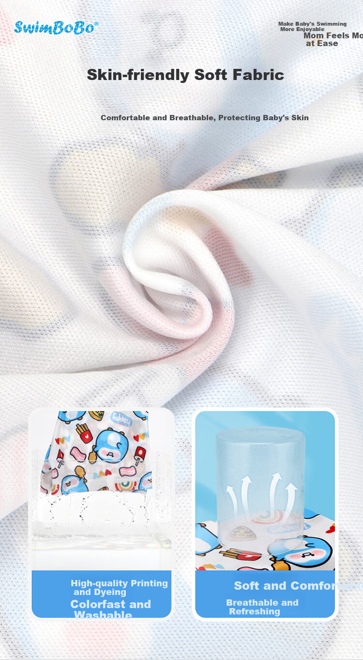Swimbobo Baby Swim Trunks Newborn Swimming Pants Blue Penguin Style Triangle Style M Size (14-20 Lbs) 7