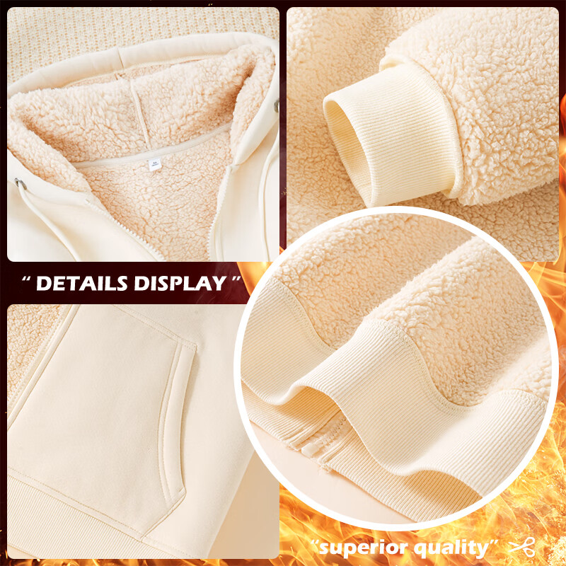 Baleno Thickened Lamb Wool Plush Jacket Women 2025 Autumn Winter New Thick Fleece Lined Hooded Cardigan Sweatshirt Warm