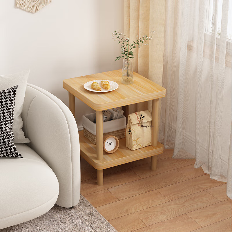 FENJIEXIAN Side Table, Coffee Table, Sofa End Table, Storage Rack, Thickened Side Table, Small Double-Layer Storage Simple Tea Table