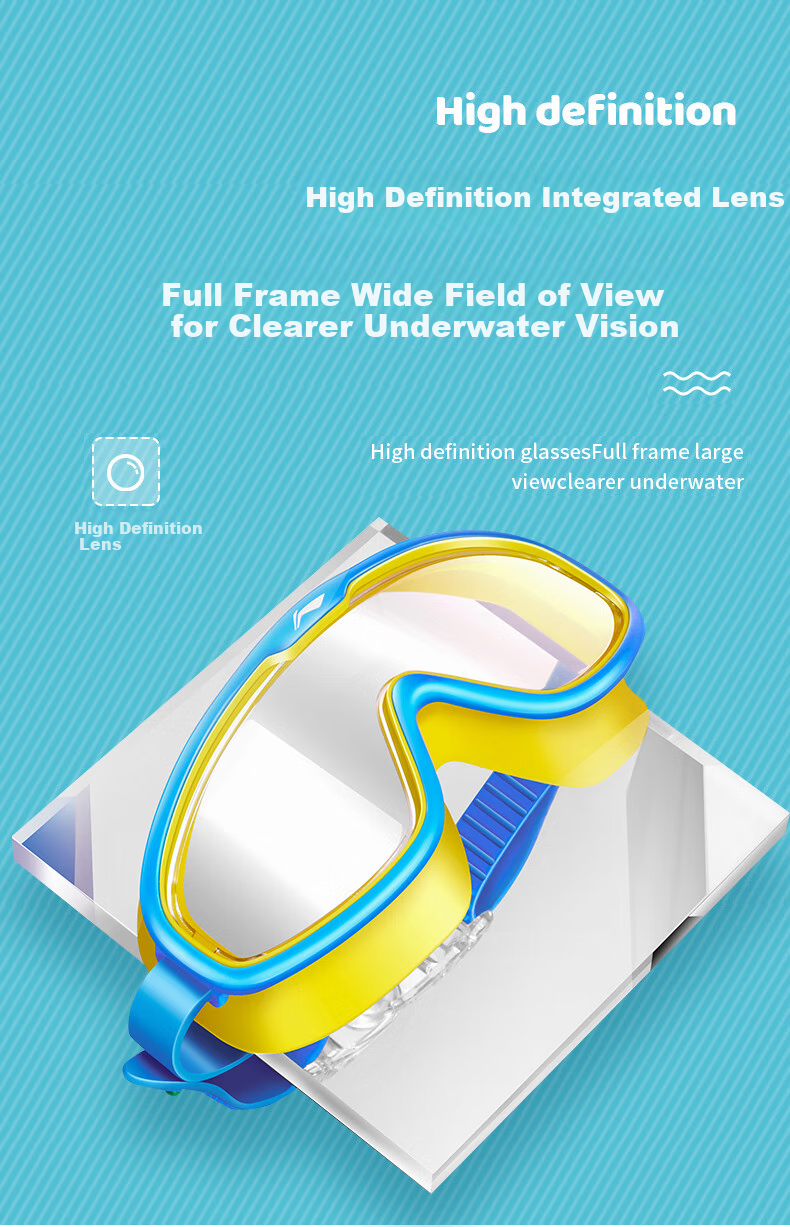 Li-Ning Children's Swimming Goggles for Boys And Girls, Waterproof Anti-Fog Swim Glasses High Definition Diving Protective Goggles LSJR701-1 Blue Yellow 5