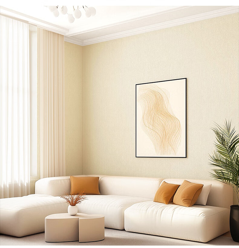 Cuttlefish Self-Adhesive Wall Sticker Thickened Linen Texture 0.5*10m Light Gray Bedroom Wall Border Living Room Background Waterproof Moisture-Proof 3