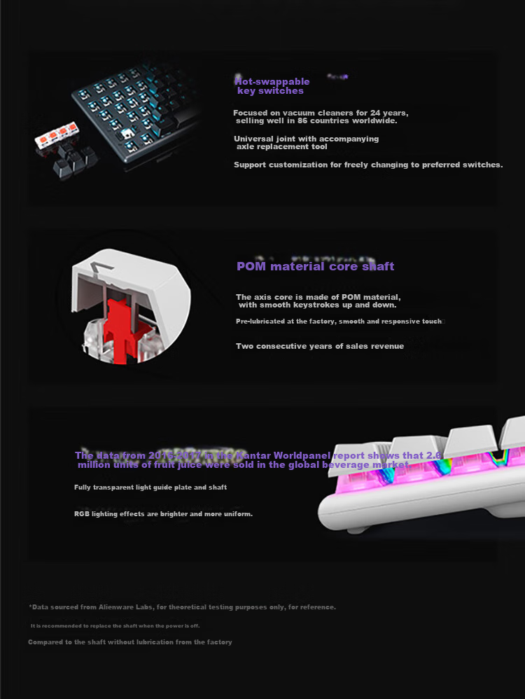 Alienware Pro Professional Edition Three-Mode Wireless Compact TKL Gaming Mechanical Keyboard for Home And E-Sports, Long Battery Life, Hot-Swappable, Holiday Gift, White 5