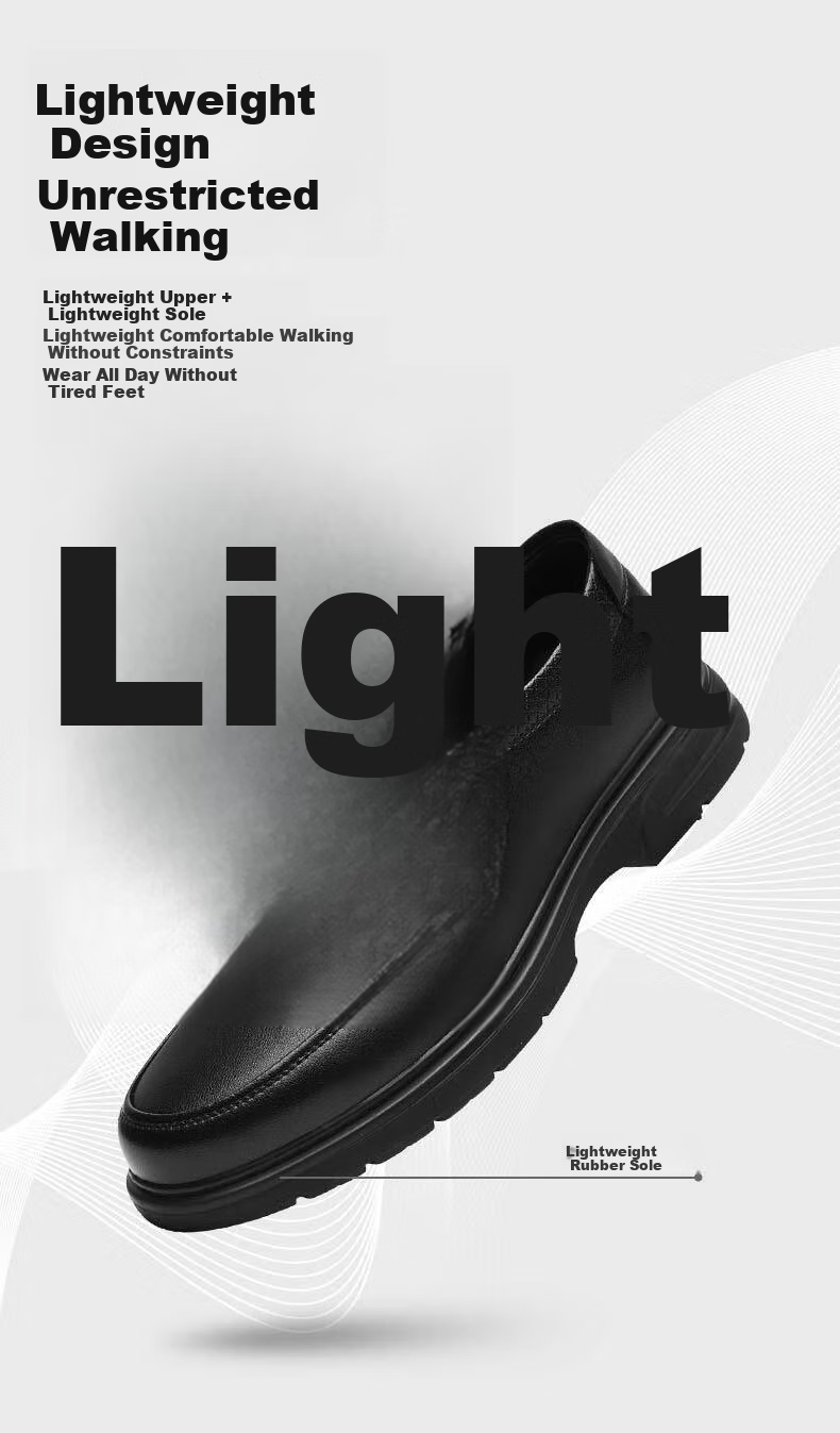 HLA Men's Leather Shoes, Business Casual Slip-On Shoes HAAPXM4DAL290, Height-Increasing Style, Size 38 2