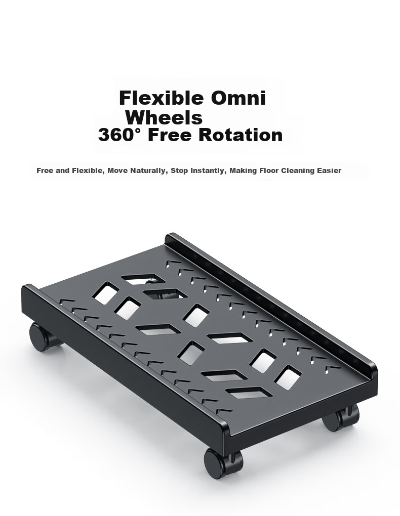 LinkStone Computer Tower Stand, Movable Desktop Computer Case Bracket Base Tray Case Stand, Computer Storage Rack with Universal Casters And Brake Lock Wheels 4