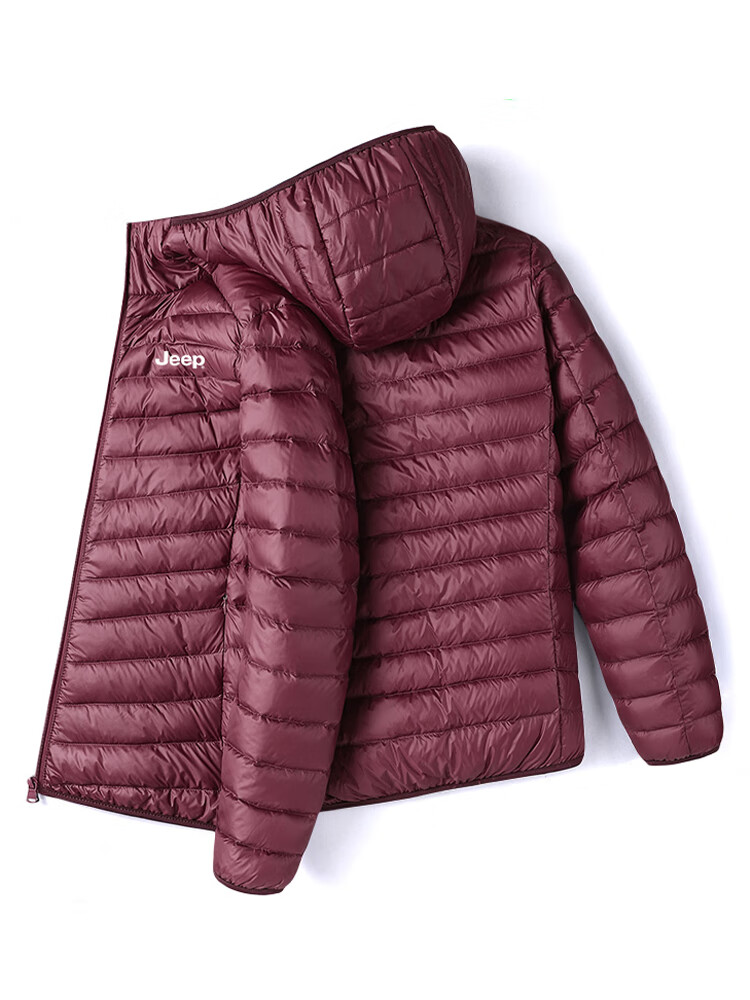 JEEP Men's Autumn Winter Hooded Lightweight Warm Outdoor Sports Versatile Down Jacket Navy Blue L 13