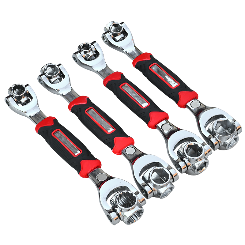 Qilu Anran Universal Wrench Multi-Function Socket Wrench 8-in-1 Socket Wrench with Magnetic Rubber Handle Hexagonal 8-22mm