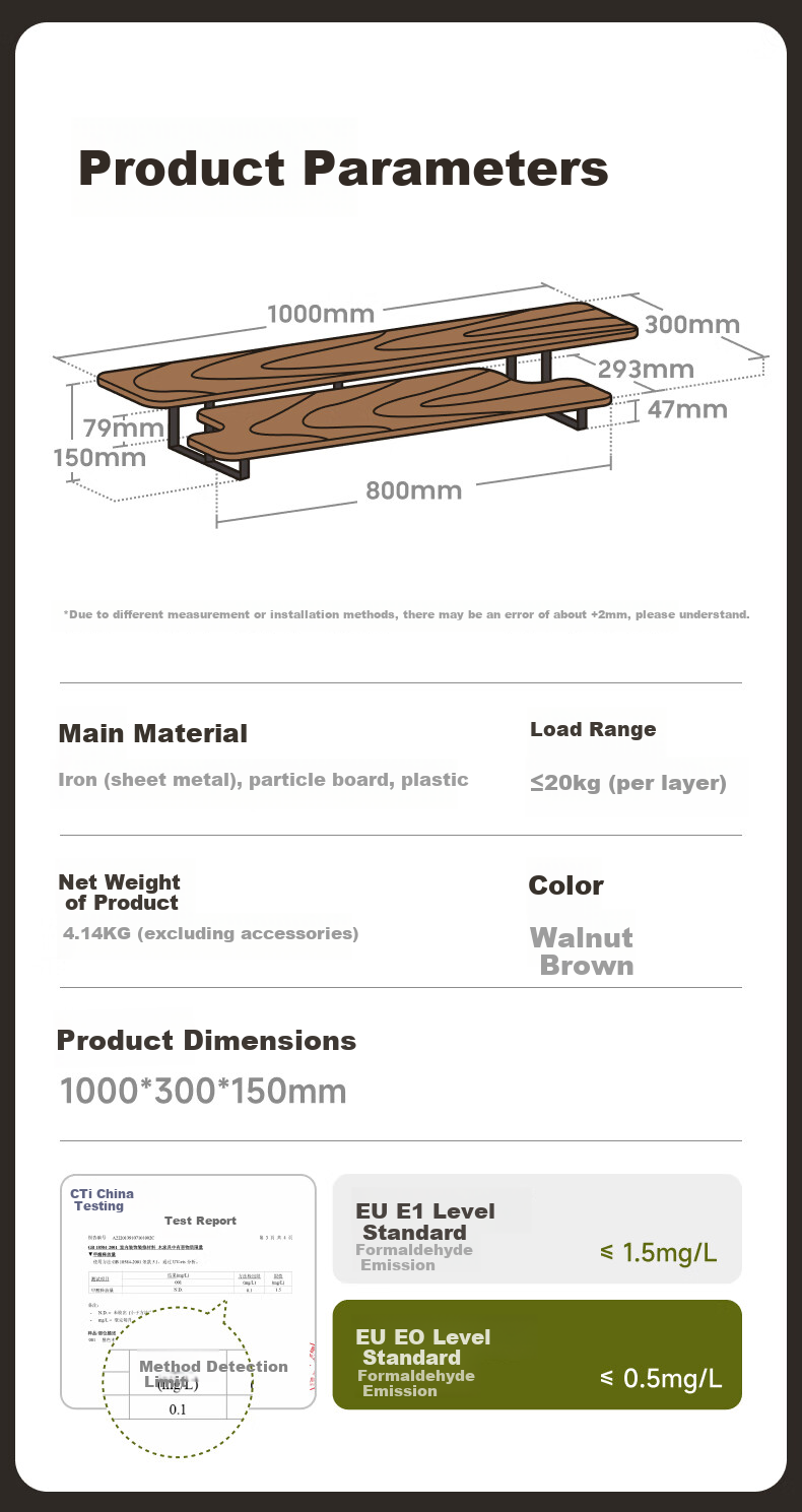 Brateck Beihu Dual-Layer Monitor Riser Stand Desktop Computer Stand Laptop Stand G700S Brown 14