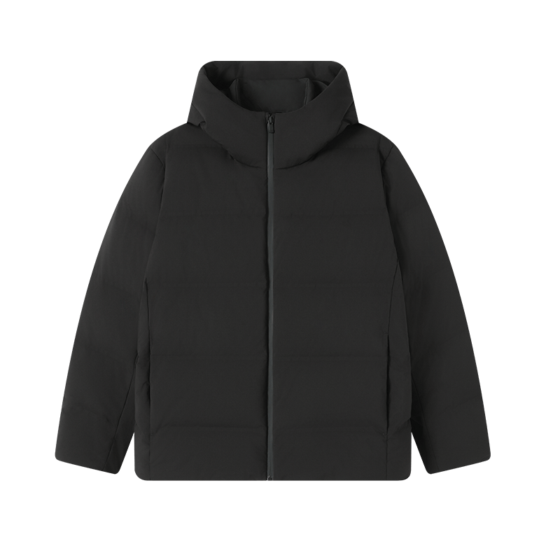 JD Jingzao Seamless Goose Down Jacket Unisex Couple Hooded Winter Warm Coat Black 3XL