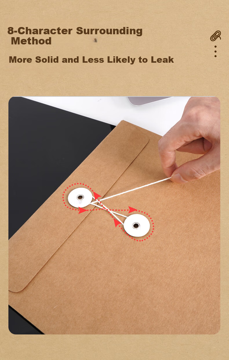 SIMAA 50 A4 Mixed Pulp 150g Kraft Paper File Folders, 3cm Side Width Document Envelopes, File Protection Receipt Storage, Office Supplies, PP411 4