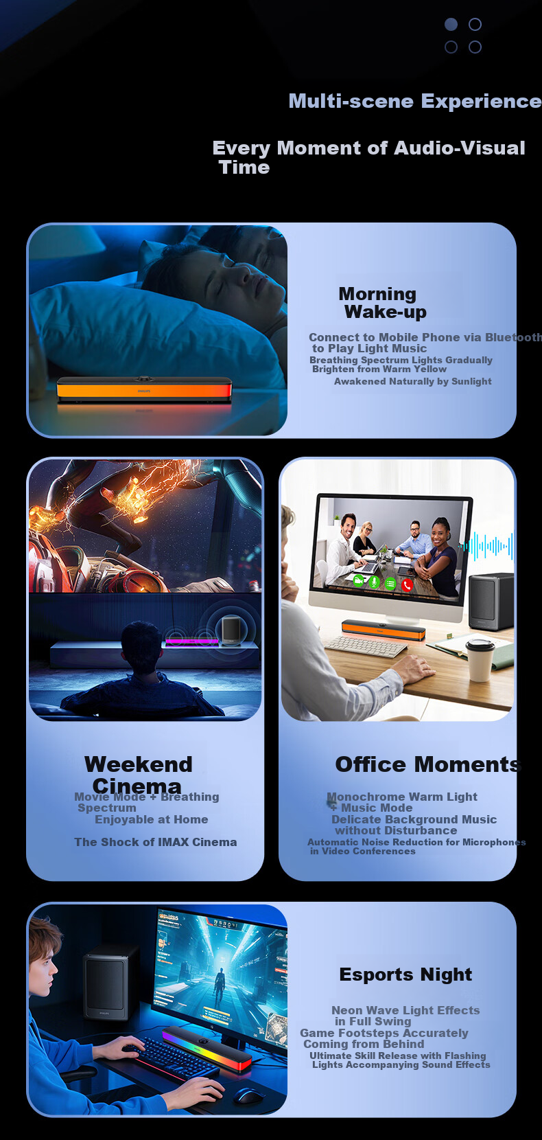 PHILIPS Bluetooth Speaker Computer Speakers Desktop Laptop HIFI 2.1 Multimedia Gaming Subwoofer Combo Set Delta Audio Gaming E-Sports Gift SPA6120 12