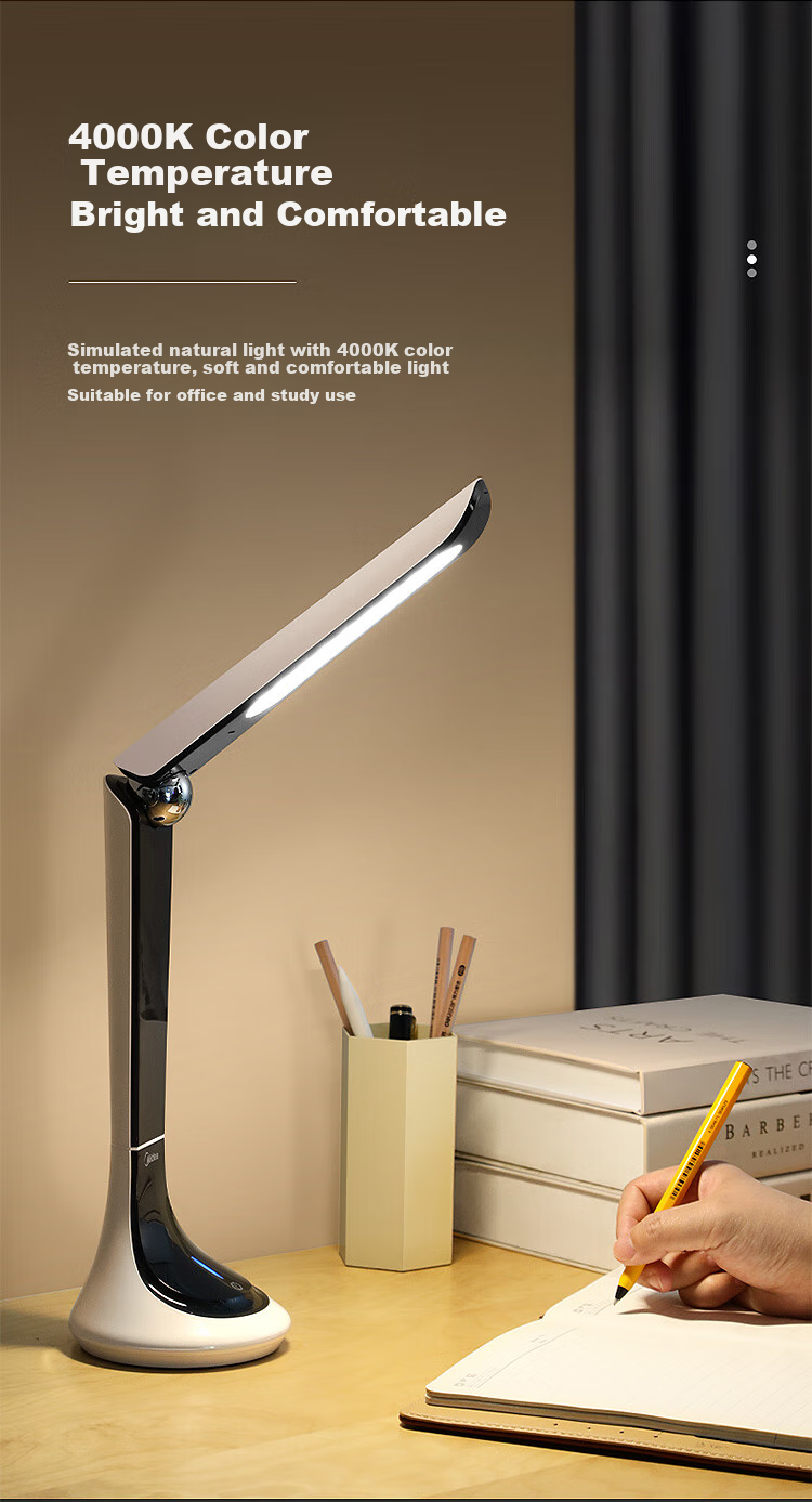 Midea American Metal Long-Arm LED Desk Lamp for Students' Study, Work, And Reading - Free 3W Bulb Included While Supplies Last 2