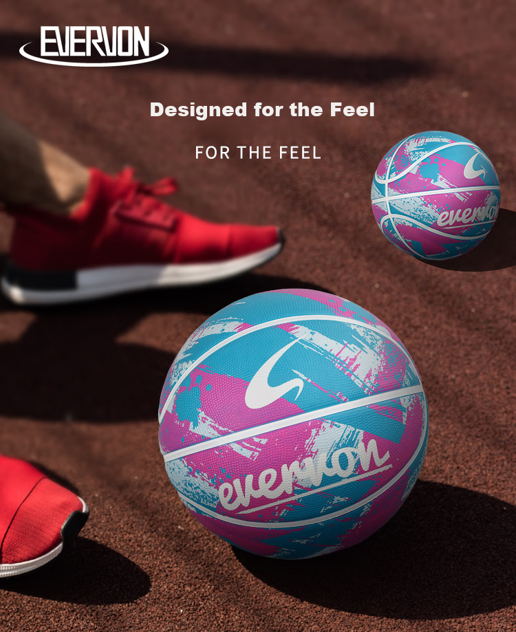 EVERVON Basketball, Non-Slip And Wear-Resistant, for Adults And Children, Competition And Training Use, Size 7 Rubber, School Group Purchase, EBX-7051 2