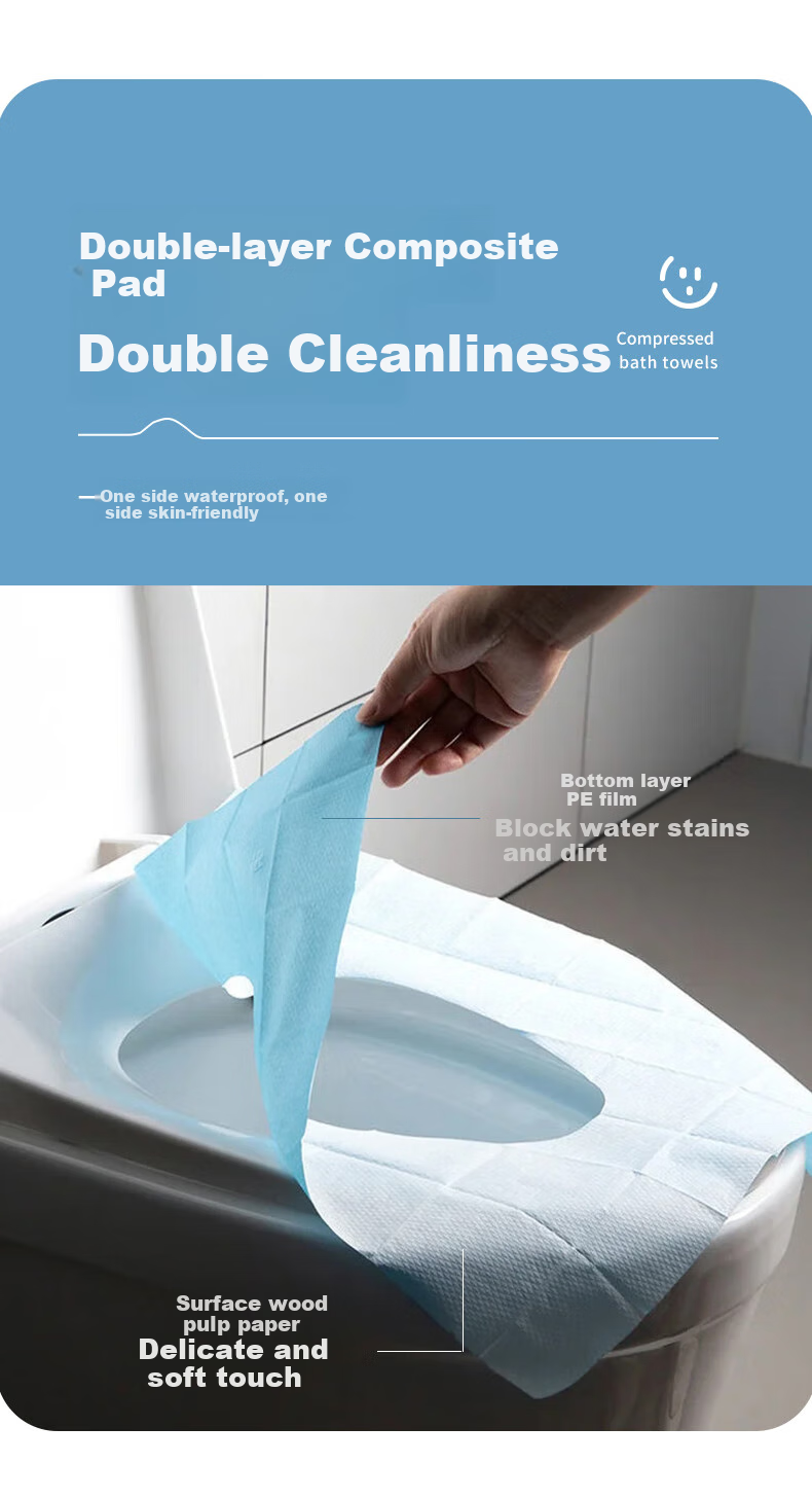 JOYTOUR Disposable Toilet Seat Covers, Waterproof And Hygienic for Travel And Business Trips, Suitable for Pregnant Women, 50 Pieces Per Pack 4