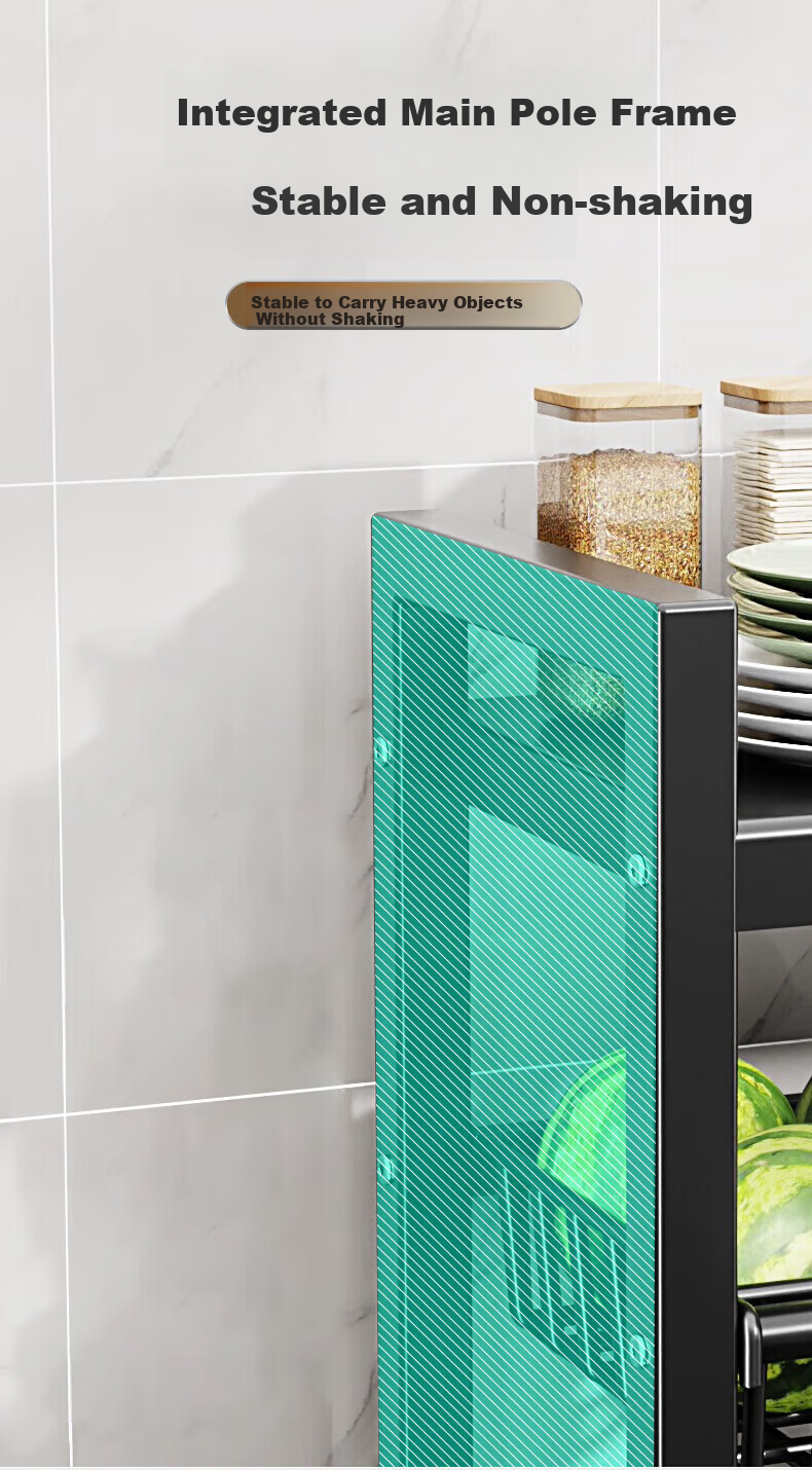 Quanpinwu Kitchen Storage Rack, Floor-Standing Multifunctional Utensil Shelf, Storage Organizer for Home, Fruit And Vegetable Basket, Storage Rack, 349 4