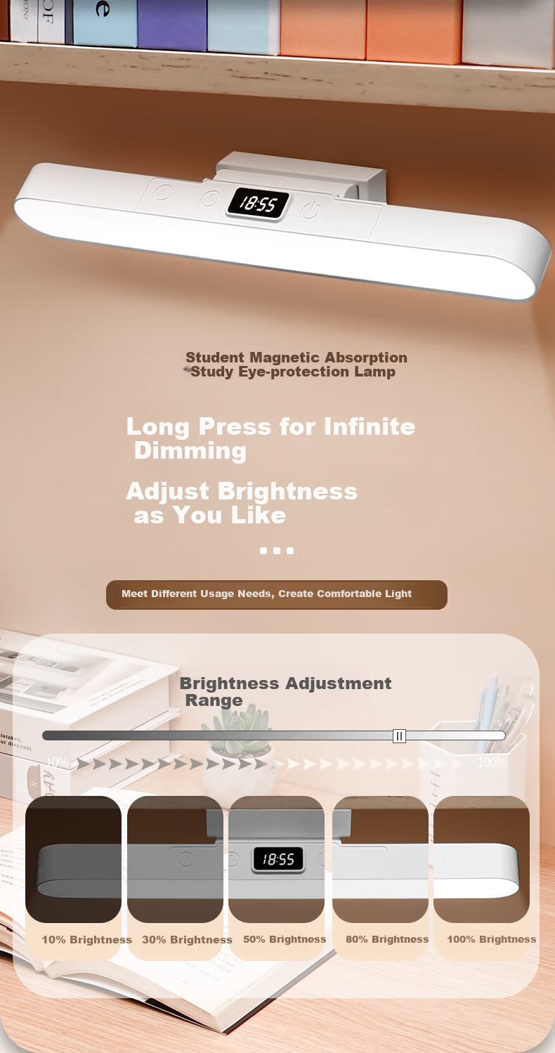 Heart Lock Desk Lamp, Dormitory Student Eye Protection Study Light, Bedroom Bedside Lamp, Rechargeable Reading Small Table Lamp, Magnetic Cool Night Light 6