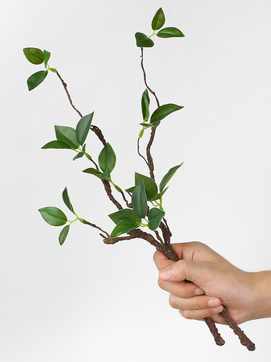 Qiju Yaji Artificial Green Bud Branches Chinese Zen Style Homestay Tea Room Green Leaf Flower Arrangement Decoration INS Style Set of 2 20399 2