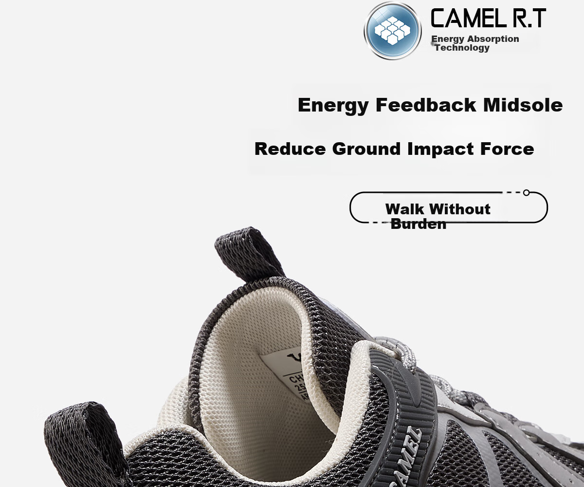 CAMEL Outdoor Casual Shoes Spring Women's Retro Dad Shoes Breathable Comfortable Thick-soled Sports Shoes Men 3032 Light Gray 37 15