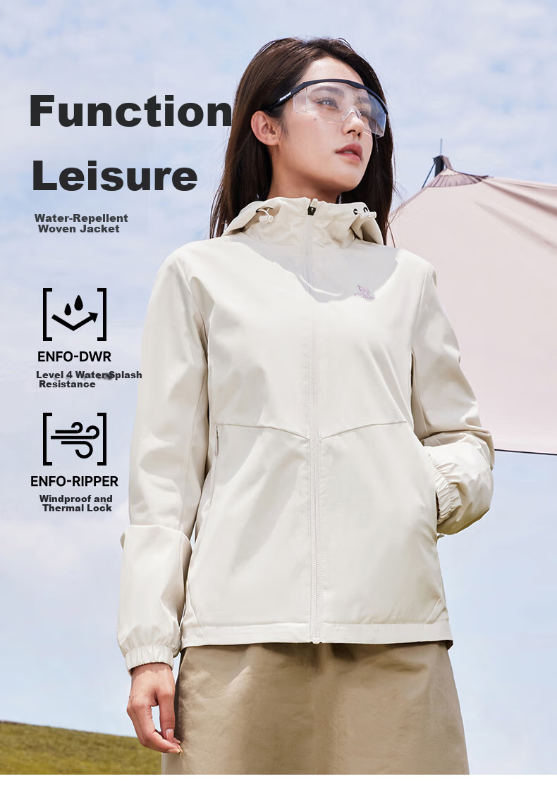 CAMEL Thin Fleece Windbreaker, Women's Outdoor Water-Repellent Slim-Fit Woven Jacket, J23CAYL6066, Lavender Purple, Size S 2