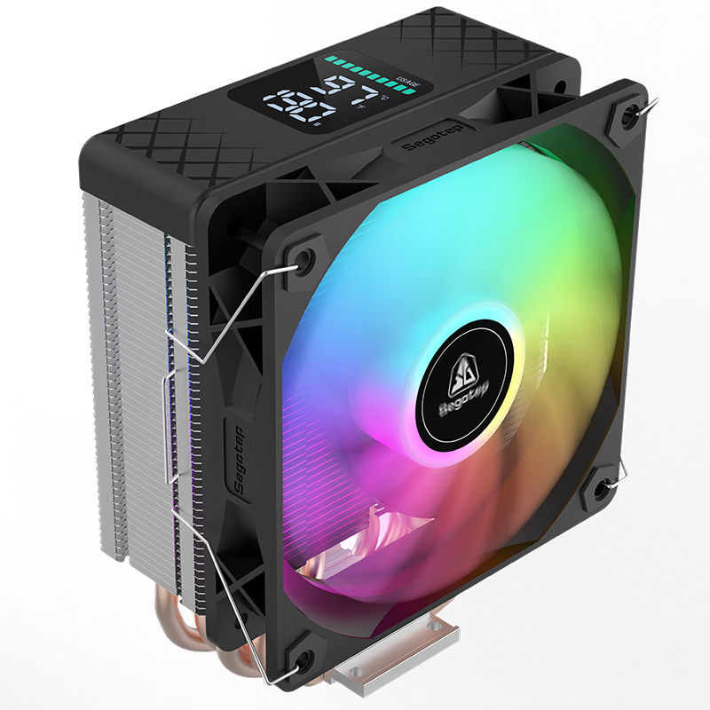 Segotep Fengzhi 6 Digital Display Air-Cooled CPU Cooler (ARGB Sync Lighting/Supports AM4 AMD5 Intel 1851 Platforms/6 Copper Heat Pipes/Temperature-Controlled Silent Fan)