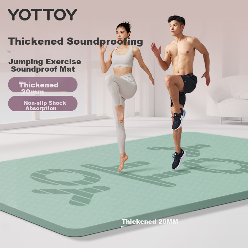 Yottoy Yoga Mat, Thickened Soundproof And Shock-Absorbing, Extra Large Size, Aerobics Mat for Men And Women, Non-Slip Home Fitness Exercise Floor Mat