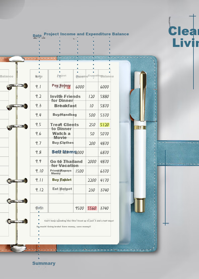 Faramon A6 Accounting Notebook, Daily Journal, Portable Household Financial Notebook, Income And Expense Detail Ledger, Portable Multifunctional Accounting Book, A6 Pink 1
