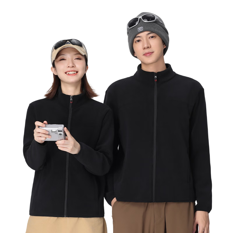 LangSha Unisex Fleece Liner Jacket Windproof Heated Outdoor Fleece Coat