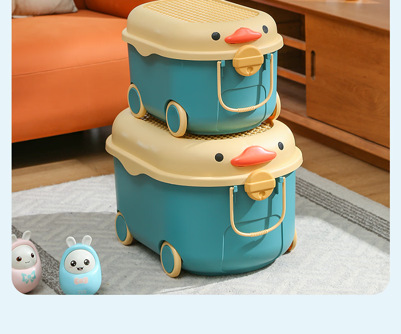 OLA XIANG Children's Toy Storage Box Large Capacity Plastic Household Organizer Snack Storage Container Baby Clothes Storage Box 15