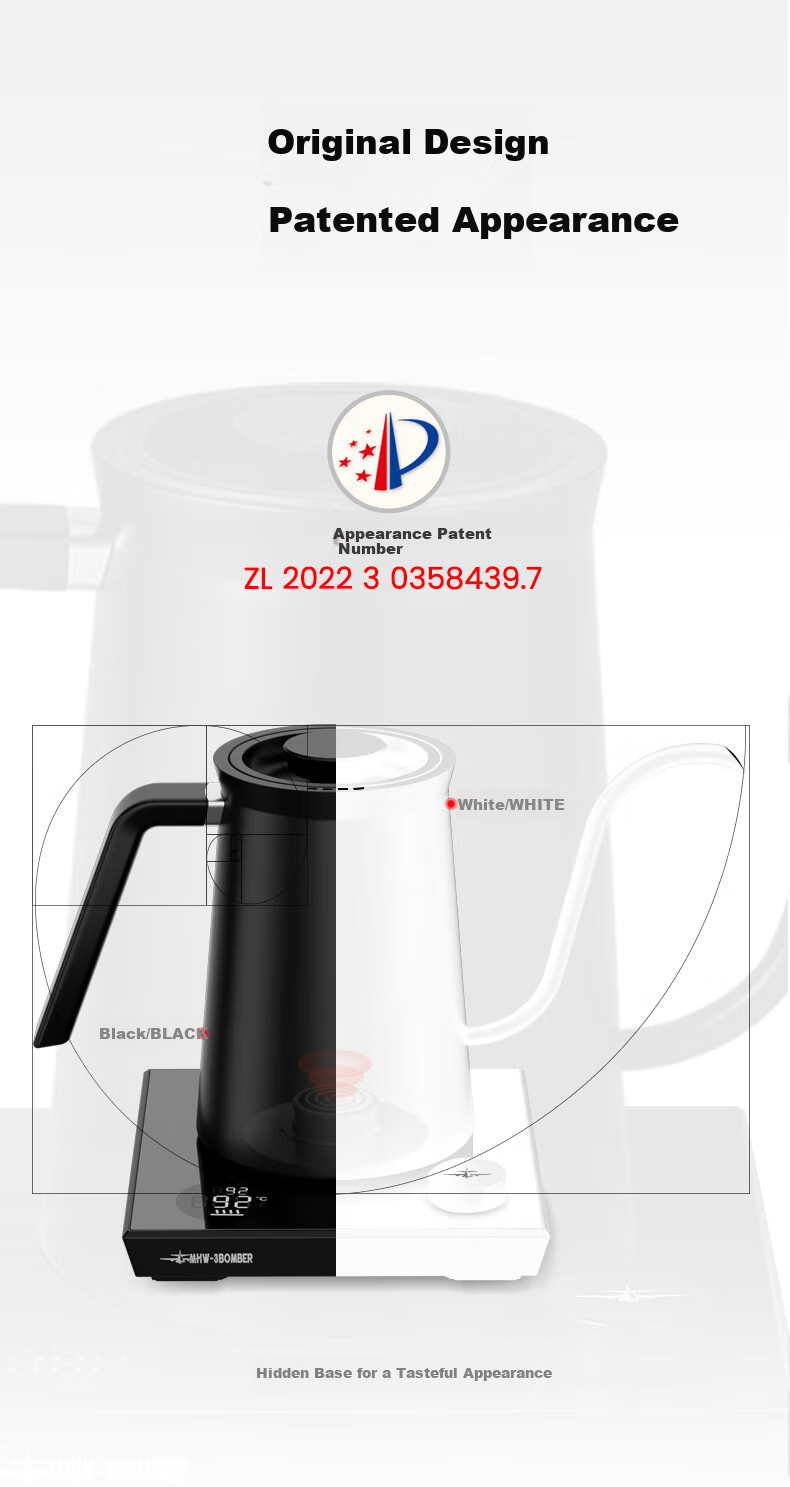 MHW-3BOMBER Assassination Bomber Temperature-Controlled Pour-Over Kettle, Electric Heating Pour-Over Flow Control Smart Coffee Kettle, Home Electric Water-Heated Tea Maker 9